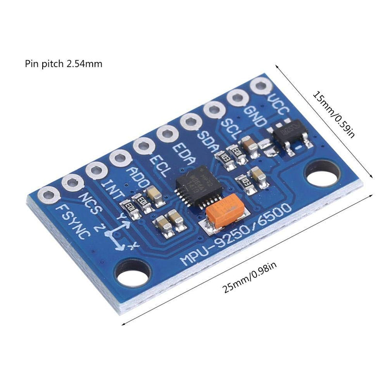  [AUSTRALIA] - YUMILI Gyroscope Module MPU-9250 GY-9250 9-Axis 16-Bit Gyroscope Acceleration Magnetic Sensor 3~5V Accelerometer Module