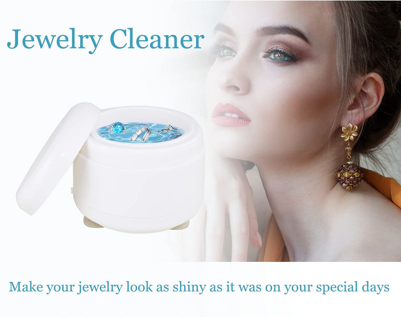  [AUSTRALIA] - Professional Jewelry Cleaner with for Rings Watches Coins Tools Earrings Necklaces Portable Jewelry Cleaner Machine
