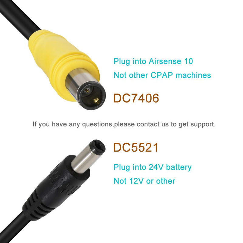  [AUSTRALIA] - Talentcell DC 24V Power Cord, 5.5 x 2.1mm Male to DC7406 Male Plug Power Supply Cable for Laptop, Notebook, S10 and More