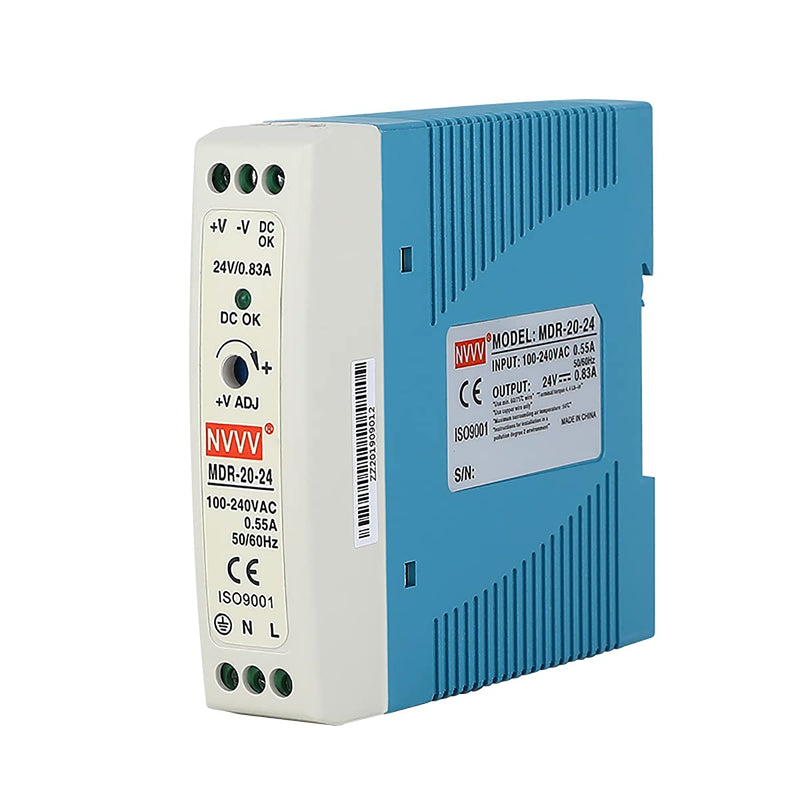  [AUSTRALIA] - NVVV MDR-20-24 AC to DC DIN-Rail Power Supply, 24V, 1 Amp, 24W, 1.5"