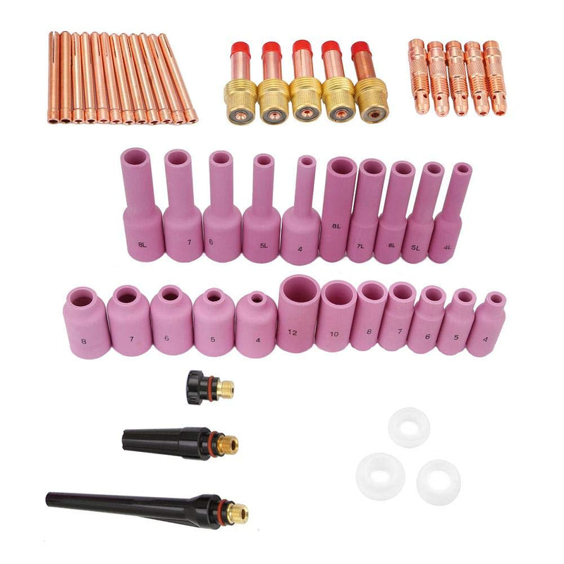  [AUSTRALIA] - FTVOGUE 50pcs/set WP-17/18/26 Series TIG Welding Torch Consumables Accessories TIG Gasket Collet Body Gas Lens Cups