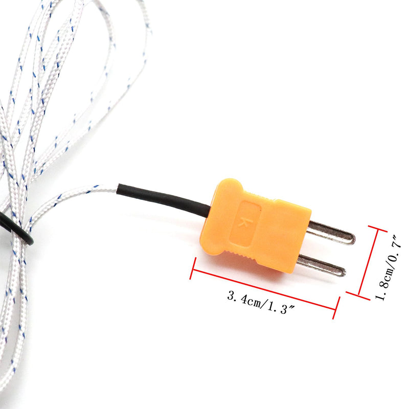 Xiaoyztan 5Pcs 3.1Ft Thermocouple Cable with Mini K-Type Connector -50? to 400? Measure Range Sensor Thermocouple Probe - LeoForward Australia