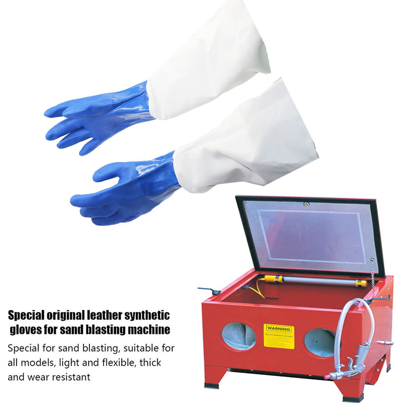  [AUSTRALIA] - Jewboer 23.6" Canvas Rubber Sandblasting Sand blaster Protection Gloves for Sandblast Cabinets XL,1 pair