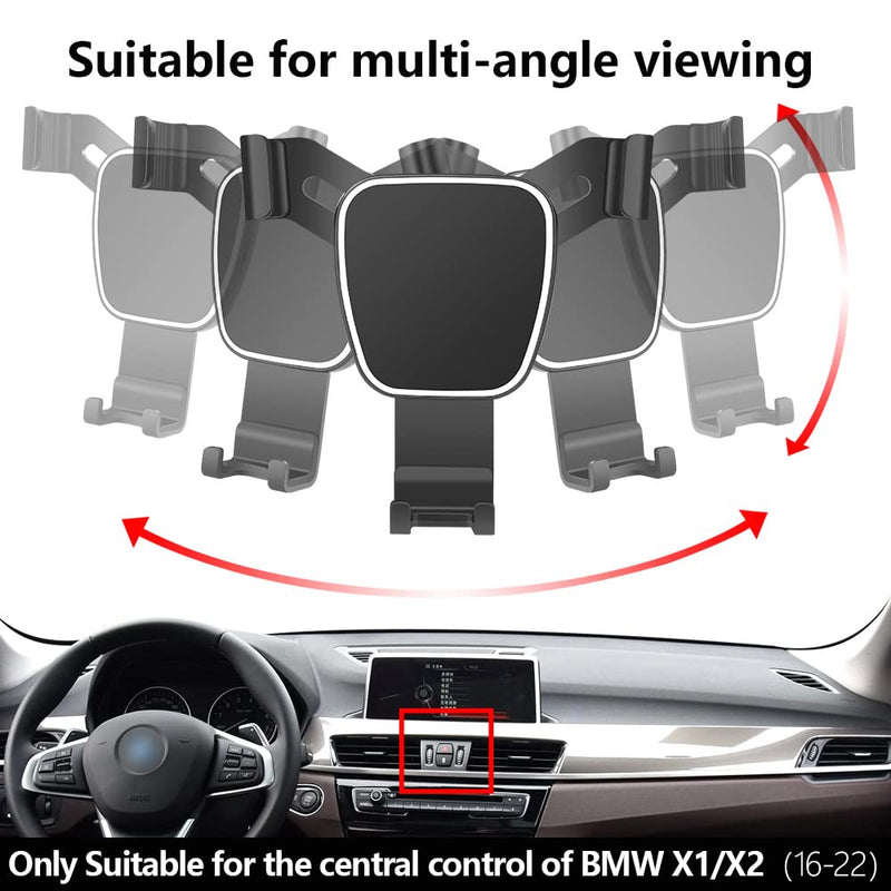  [AUSTRALIA] - LUNQIN Car Phone Holder for 2016-2022 BMW X1 SUV sDrive28i xDrive28i and 2018-2022 X2 F48 F39 Auto Accessories Navigation Bracket Interior Decoration Mobile Cell Phone Mount