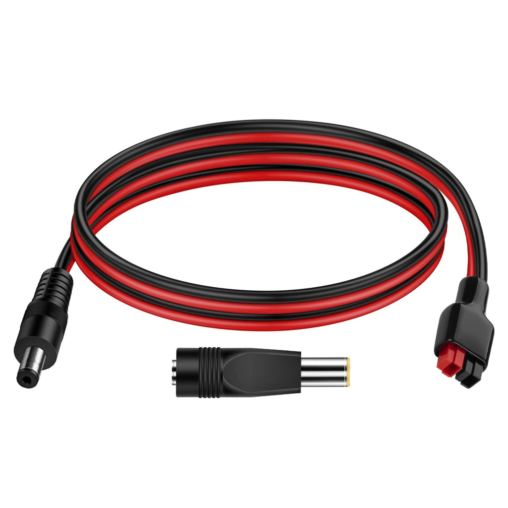  [AUSTRALIA] - iGreely DC 5.5mm x 2.1mm Power Male Plug Cable with DC 8mm Adapter for Portable Generator 14 AWG Wire 3.3ft/1m