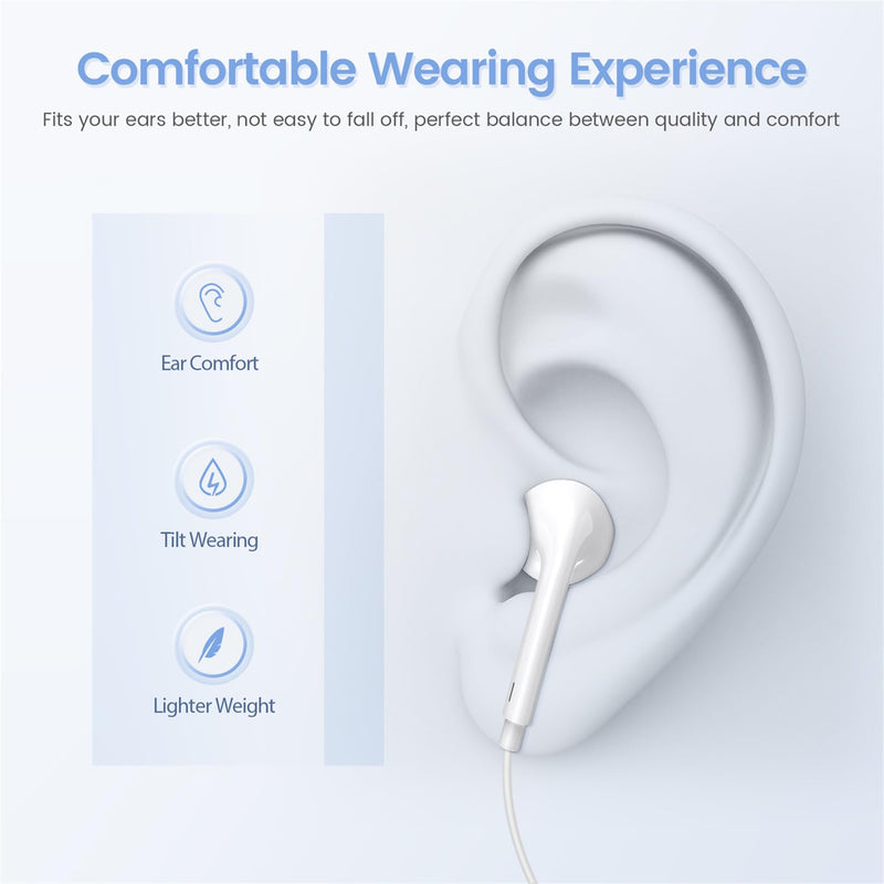  [AUSTRALIA] - 2 Pack-Apple Earbuds/iPhone Headphones/Wired Earphones/Lightning [Apple MFi Certified] Built-in Microphone & Volume Control Compatible with iPhone 14/13/12/11/8/Pro Max/X/7, Support All iOS System 2 Pack iPhone Headphones