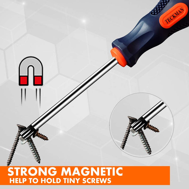  [AUSTRALIA] - Torx Screwdriver Set,TECKMAN 10 in 1 Magnetic Torx Security Screwdrivers with T6 T8 T9 T10 T15 T20 T25 T27 T30 T40 Long Bit for Stihl Saws,Dyson Vacuum,Motorcycle,Bicycles,Automobile and Dishwasher