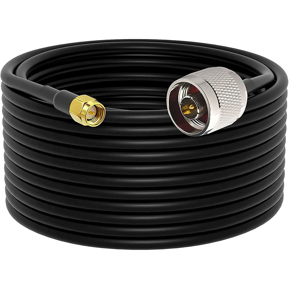  [AUSTRALIA] - Ultra Flexible SMA to N Coax Cable 15-Meter(49.2 Ft) Low Loss RG58 N Male to SMA Male Antenna RF Coaxial Cable and Two-Way Radio Applications Pure Copper 50 ohm for 3G/4G/LTE/ADS-B/Ham/WiFi/RF Radio 49FT