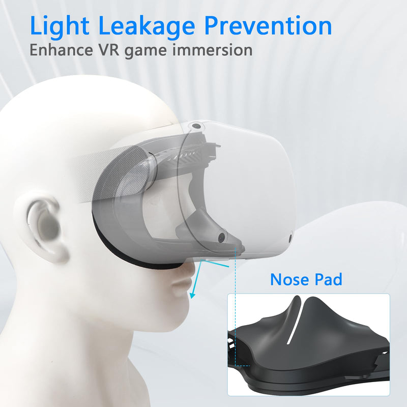  [AUSTRALIA] - VR Facial Interface & Face Pad for Oculus Quest 2, VR Face Cover Cushion Replacement Compatible with Quest 2,Breathable Holes Leather Protective VR Accessories Breathable Holes Leather Face Cover