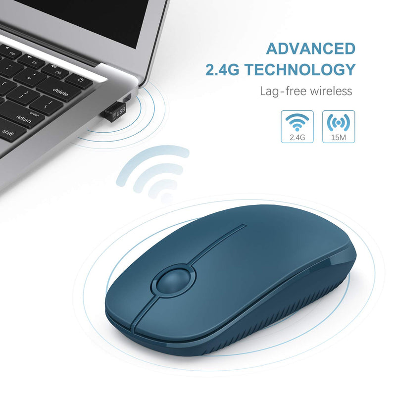  [AUSTRALIA] - Wireless Mouse, Vssoplor 2.4G Slim Portable Computer Mice with Nano Receiver for Notebook, PC, Laptop, Computer (Sapphire Blue) Sapphire Blue