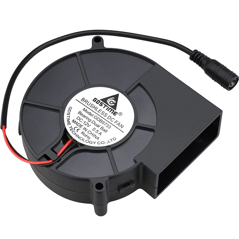  [AUSTRALIA] - GDSTIME 97mm x 33mm DC Blower, 110V 220V AC Powered Fan 9733 with Variable Speed Controller for DIY Cooling Ventilation Exhaust Projects 97x33mm w/ speed control