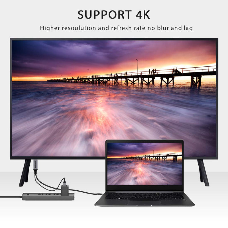  [AUSTRALIA] - USB C to HDMI Adapter with Charging Cable, AWADUO Type c to HDMI Adapter 4K 30Hz Compatible with MacBook 2018 iPad Pro,iMac,ChromeBook Pixel,Galaxy S9 Note9 S10 Surface Book Pro- 6.6FT (6.6FT, Black)