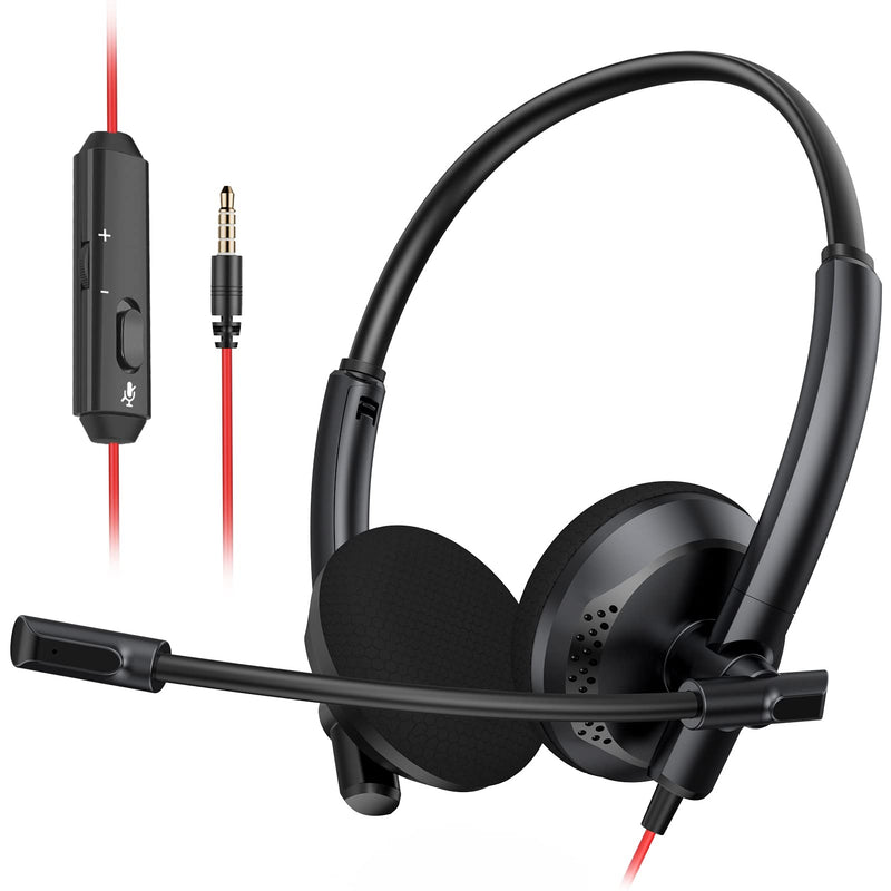  [AUSTRALIA] - NUBWO HW03 Headset with Microphone for PC，3.5mm Jack，Volume Control，Wired Computer Headset for Zoom Skype,for Office,Business, Call Center