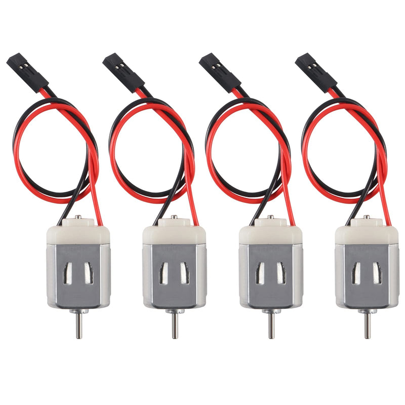  [AUSTRALIA] - Alinan 4pcs 1V-6V Type 130 Miniature DC Motors with 15cm Wire XH2.54 Female Dupont Cable for Arduino Hobby Projects DIY EK1450