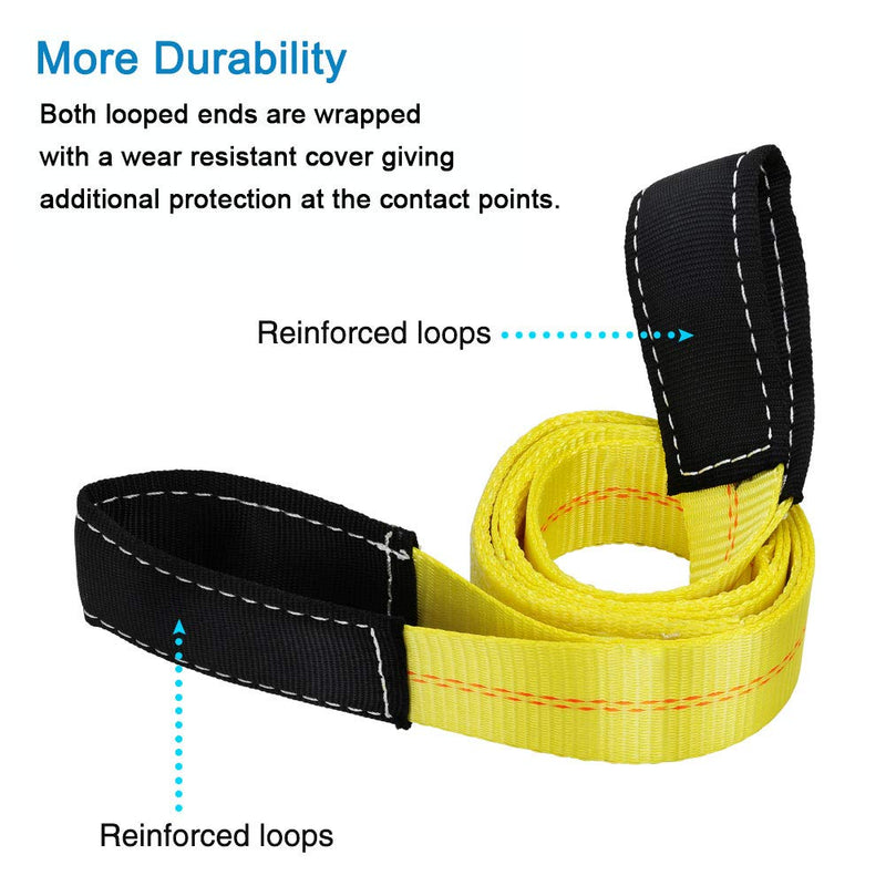  [AUSTRALIA] - Trekassy 2 Pack 6' x 2" Lift Sling Straps 10,000lbs Max Vertical Break Strength Capacity