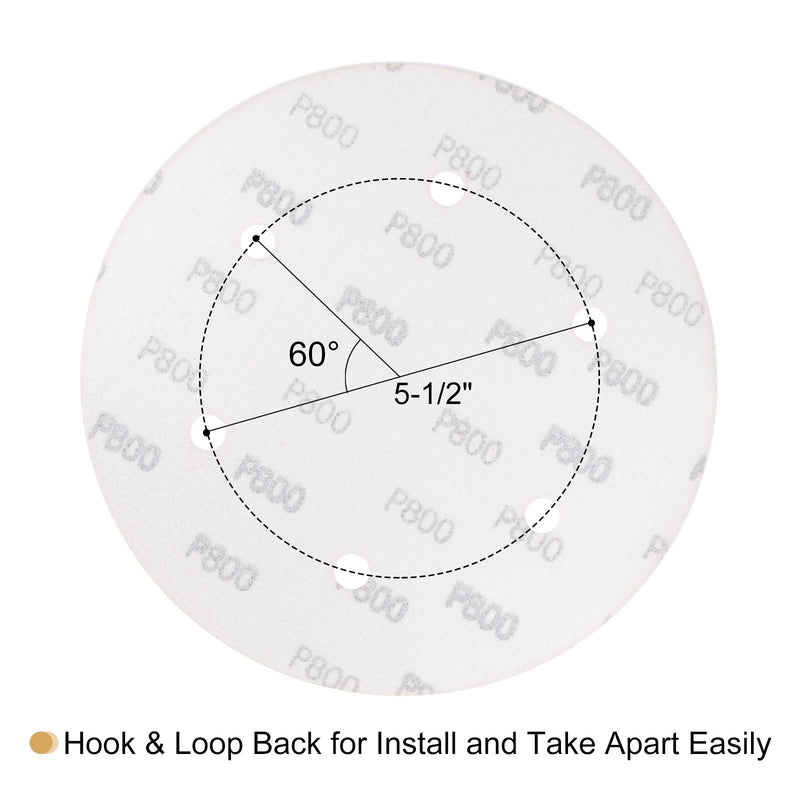  [AUSTRALIA] - uxcell 9-Inch Sanding Discs 800 Grits 6-Hole Aluminum Oxide Abrasive Hook and Loop Backed Large Size Sandpaper Pad for Sander 10 Pcs 800 Grit