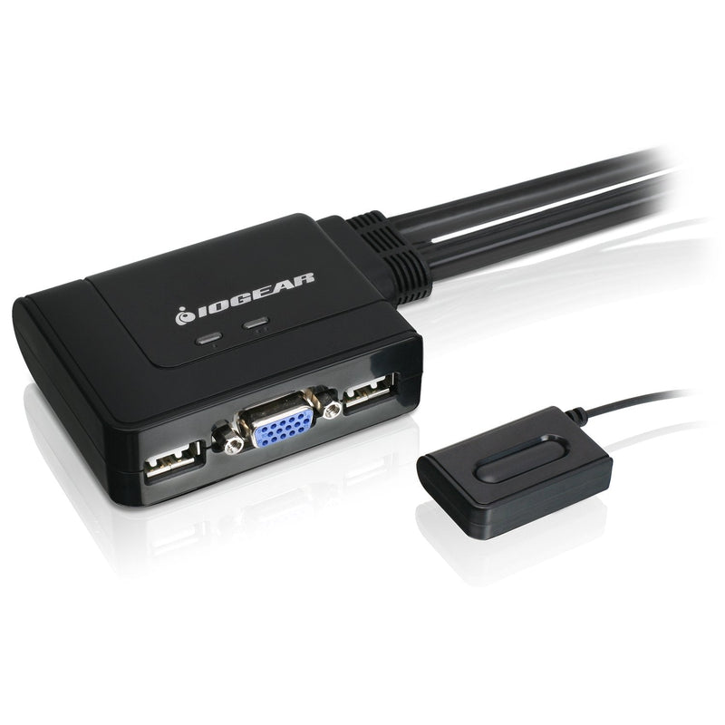  [AUSTRALIA] - IOGEAR 2-Port USB VGA Cabled KVM Switch - 2048 x 1536 - Remote Button Switch - Plug n Play - PC, MAC, SUN - GCS22U