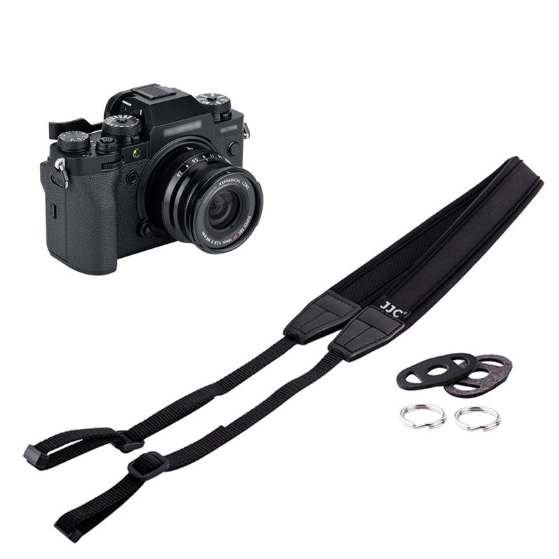  [AUSTRALIA] - JJC Soft Camera Neck Shoulder Strap for Sony ZV-E10 A6000 A6100 A6300 A6400 A6500 A6600 Fuji Fujifilm X-T30 X-T20 X-T10 X-T4 X-T3 X-T2 X100V X100F X-S10 X-E4 Canon EOS M50 M6 Mark II Nikon Z50 & More Black