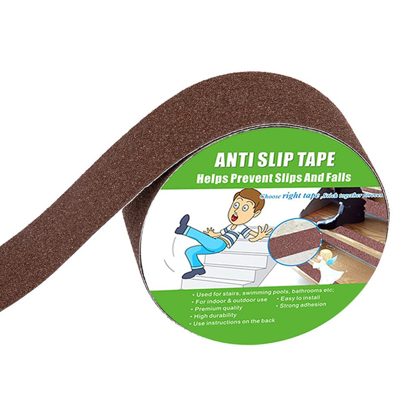  [AUSTRALIA] - Anti Slip Tape, High Traction,Strong Grip Abrasive, Not Easy Leaving Adhesive Residue, Indoor & Outdoor (2" Width x 190" Long, Brown) 2" Width x 190" Long