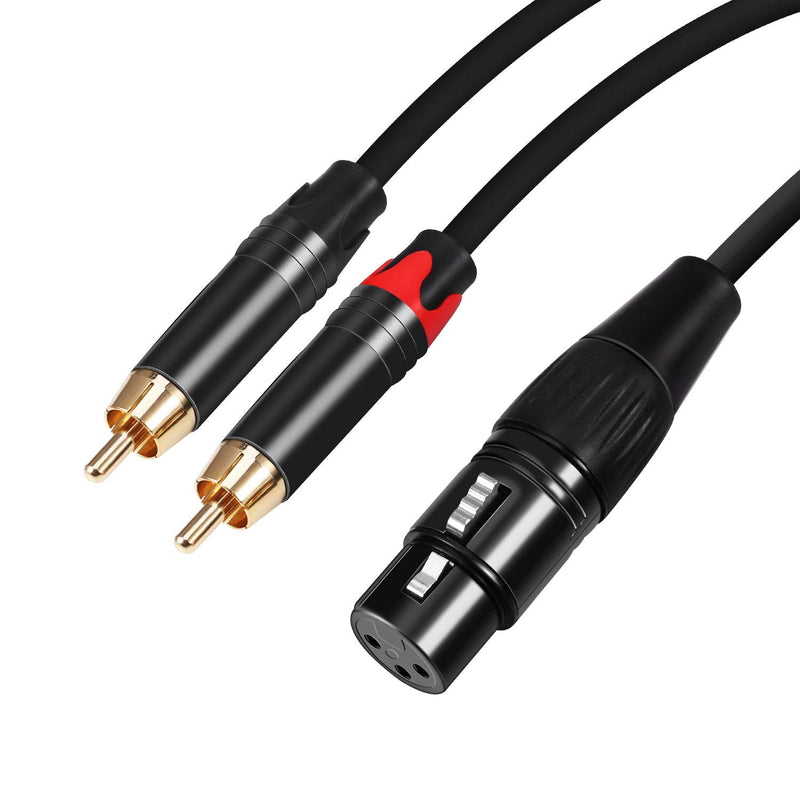  [AUSTRALIA] - XLR Female to Dual RCA Y Splitter Patch Cable, Devinal Unbalanced 2 Phono Plug to 1 Female XLR Y-Cable, Interconnect Duplicator Lead Cord Heavy Duty Baking Paint 10 feet 10 FT