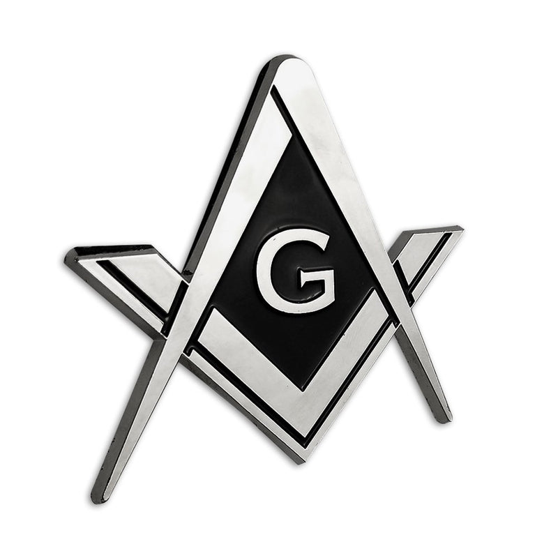  [AUSTRALIA] - Cut Out Shaped Square And Compass Masonic Car Bumper Emblem For Freemasons