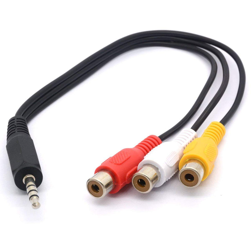 3.5 to RCA Audio Splitter Cable, 3.5mm Mini 1/8" TRS Stereo Male to 3 RCA Female Jack Adapter Cord - 25cm (3.5mm Male Straight to 3RCA Female) - LeoForward Australia