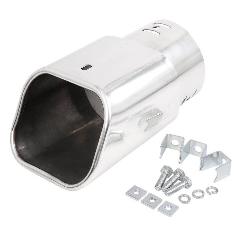  [AUSTRALIA] - uxcell Car Stainless Steel Chrome Square Outlet Exhaust Tail Muffler Tip Pipe for Diameter 1.75 to 2.5Inch