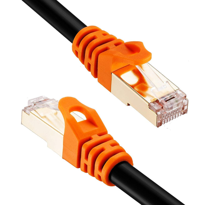  [AUSTRALIA] - Cat 7 Outdoor Ethernet Cable 25 ft,NC XQIN CAT 7 Heavy Duty Double Shielded Ethernet Patch Cable Waterproof Ethernet Cable for Ethernet Switch, IP Camera, POE and More Direct Burial Ethernet Cable 25ft