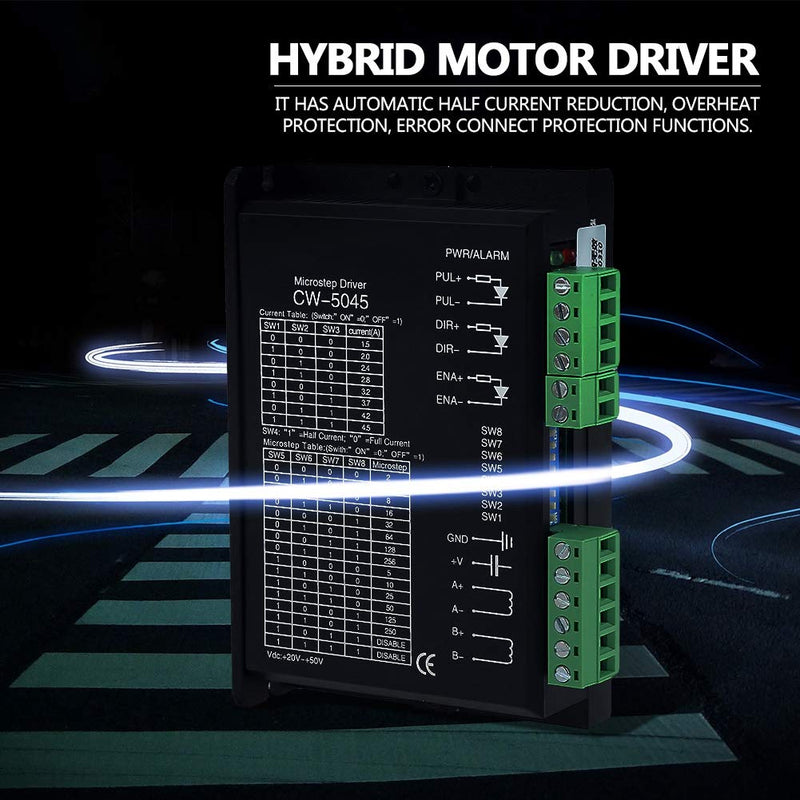  [AUSTRALIA] - Stepper Motor, Stepper Motor Microstep Driver 4.5A 24V-50VDC for CNC Hybrid Motors CW-5045