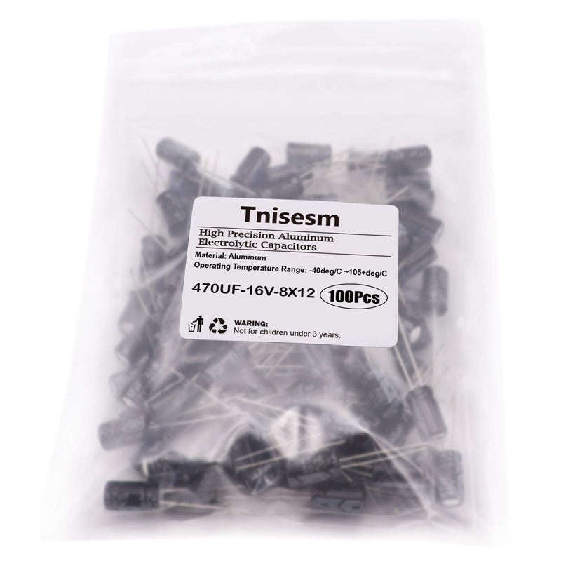Tnisesm 100Pcs Electrolytic Capacitor 470uF 10V with Aluminum Radial Leads 470UF-10V-6X11 - LeoForward Australia