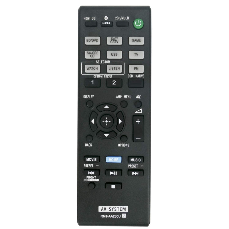  [AUSTRALIA] - New RMT-AA230U RMTAA230U Replacement Remote Control Compatible with Sony Multi Channel AV Receiver STR-DN1070 STRDN1070