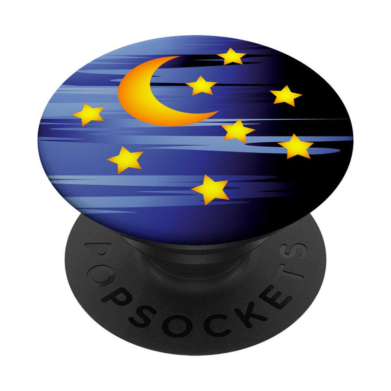  [AUSTRALIA] - Stars And Moon Pop Phone Grip For Smartphones & Tablets PopSockets PopGrip: Swappable Grip for Phones & Tablets Black