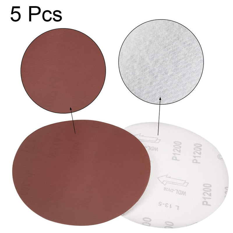  [AUSTRALIA] - uxcell 8" Hook and Loop Sanding Discs 1200 Grit Aluminum Oxide Sandpaper for Random Orbit Sander Wood Metal Dry Polishing 5pcs