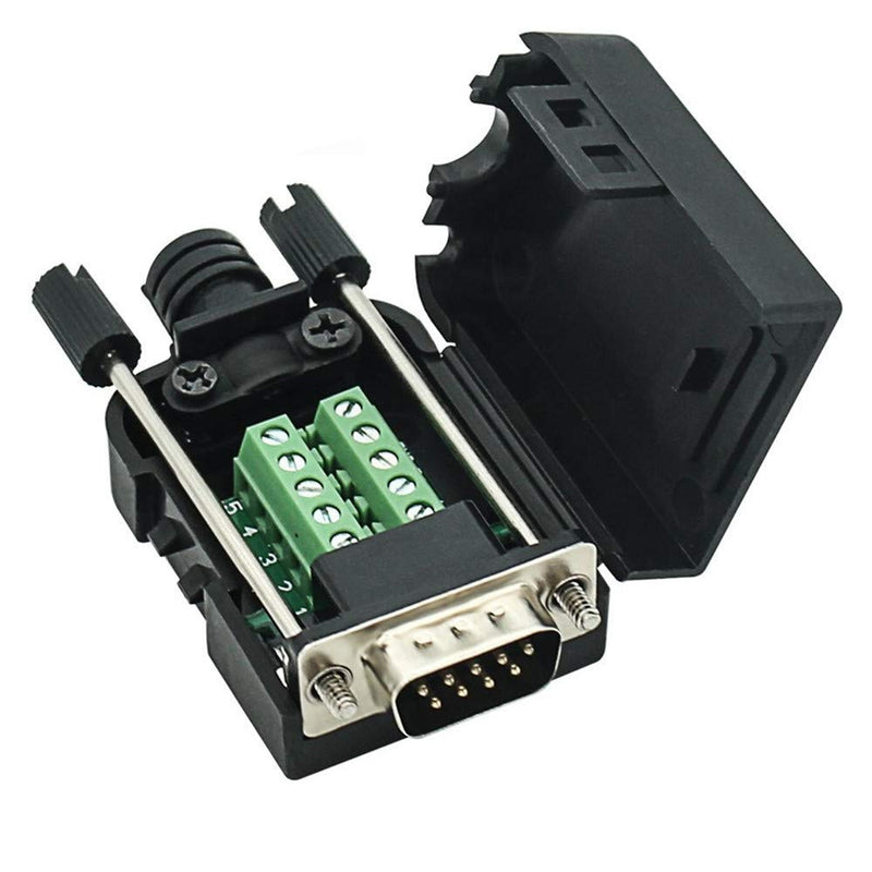 Connector DB9 RS232 D-SUB Male Adapter to Screw Connector 9 Pin Port to Terminal Connector Signal Module with Case (Male Connector DB9) - LeoForward Australia