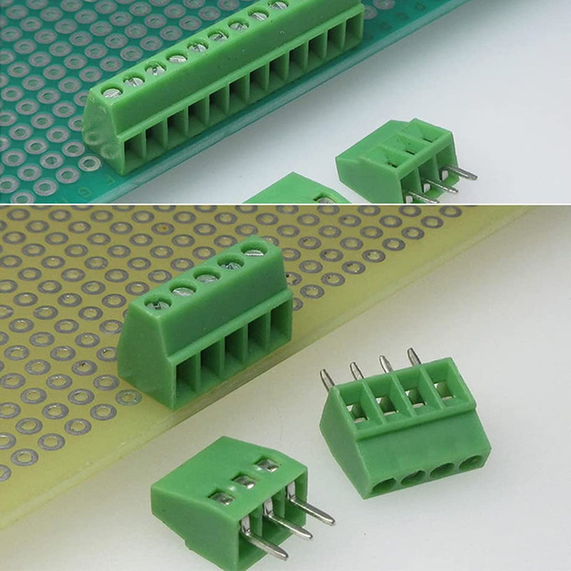  [AUSTRALIA] - Harissess 50 pieces 2.54 mm 0.1 inch pitch PCB mounting screw terminal block connector, 2P 3P 4P terminals terminal 6A for 26-18AWG cable