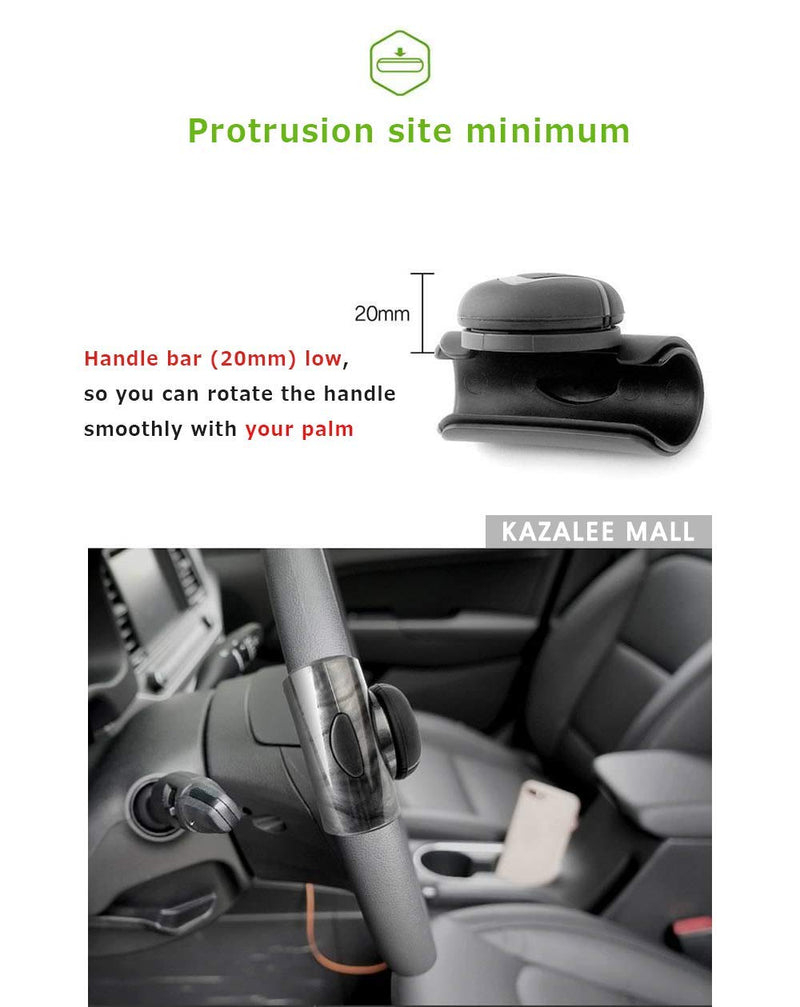 [AUSTRALIA] - Mini Body Silicone Power Handle Knob Steering Wheel Handle Spinner Car Accessory (Wood Black) Wood Black