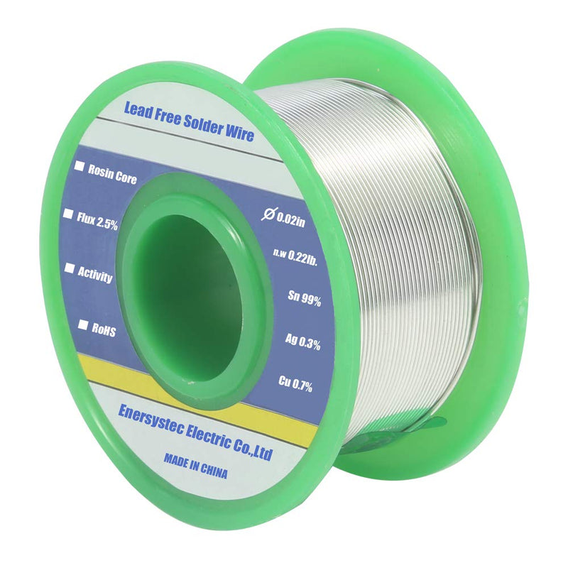  [AUSTRALIA] - Solder Wire Lead Free 0.02in (0.6mm) Rosin Core Flux 2.5% Sn99 Ag0.3 Cu0.7 Flow Weight 0.22lb. for High Precision Electronics Soldering DIY Repair