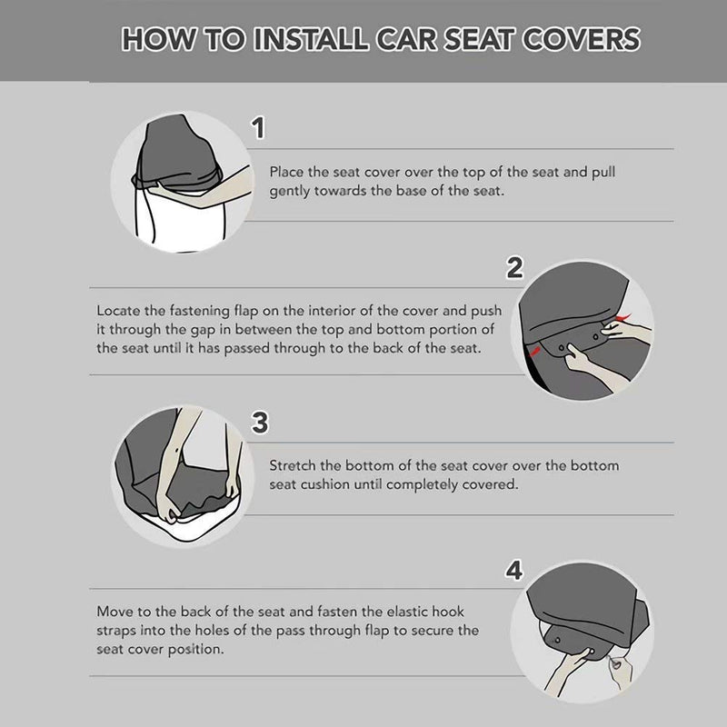  [AUSTRALIA] - Fun Animal Turtle Print Front Bucket Car Seat Covers for Detachable and Non Detachable Headrests Auto