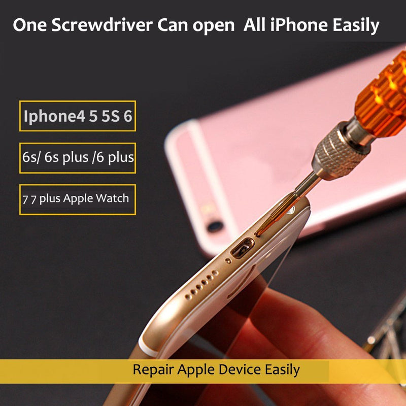 Ogodeal 5 in 1 Screwdriver Kit for Apple iPhone X 8 8 Plus 7 Plus 6s 6 Plus, Y000 Triwing, 0.8 Pentalobe,PH000 Phillips, Flathead T5 Trox Screwdriver Repair Tool Set for Samsung, LG,Motorola,Huawei - LeoForward Australia