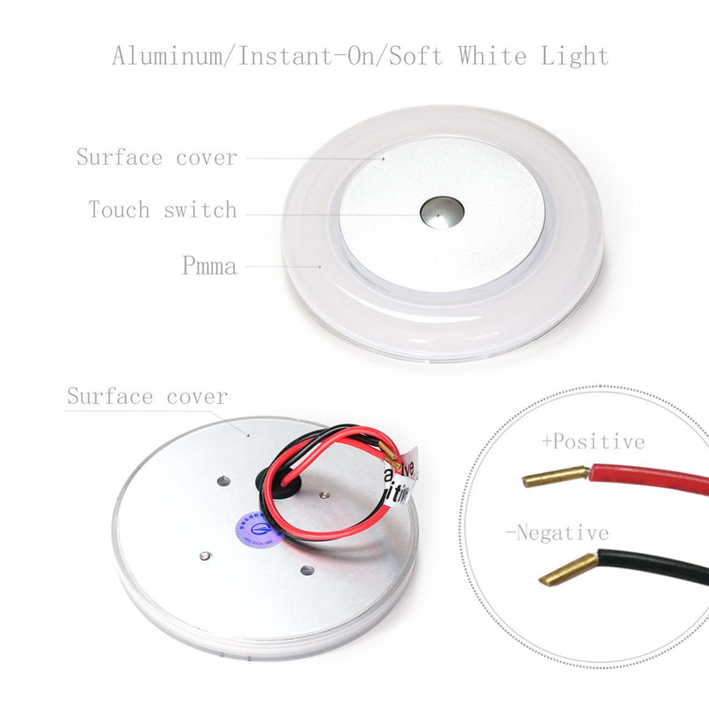  [AUSTRALIA] - THALASSA 3W RV Boat Touch Ceiling LED Light - DC 12V 2800K Soft White Memory Light Annular Frosted Lens with Stepless Dimmable, Surface Mount, Hidden Fasteners Design with Stainless Steel Screws 1 pack