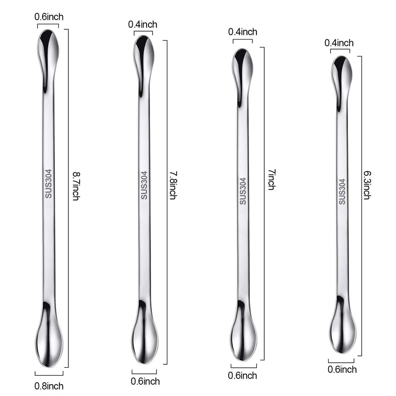  [AUSTRALIA] - 22 Pieces Stainless Steel Lab Spatula Micro Scoop Set Laboratory Sampling Spoon Mixing Spatula for Powders Gel Cap Filler