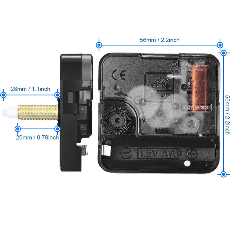  [AUSTRALIA] - MMOBIEL 22 Pcs Clock Movement Mechanism Replacement Kit High Torque DIY Wall Clock Making Hands and Motor Kit with 2 Motors and 12 Hands 25mm / 1 inch Shaft