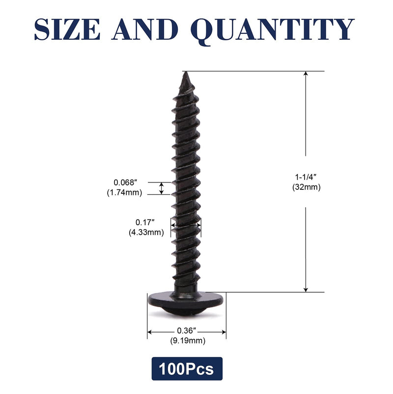  [AUSTRALIA] - #8 x 1-1/4" Wood Screw 100Pcs Alloy Steel Standard Thread Truss Head Fast Self Tapping Black Oxide by SG TZH 100 #8 x 1-1/4"