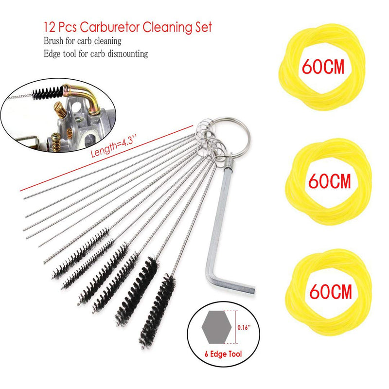  [AUSTRALIA] - New Pack of 10 Carburetor Adjustment Tool + Carrying Case + Cleaning Bursh +Fuel Tube for Common 2 Cycle Carburator Engine - Carburetor Adjustment Tool Set Carburetor Tune up Adjusting Tool