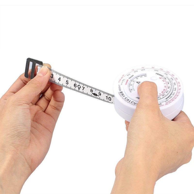  [AUSTRALIA] - BMI Body Mass Index Retractable Tape 150cm Measure Calculator Diet Weight Loss Tape Measures Tools