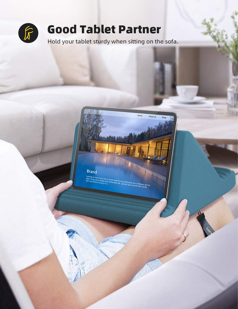  [AUSTRALIA] - Tablet Pillow Stand, Pillow Soft Pad for Lap - Lamicall Tablet Holder Dock for Bed with 6 Viewing Angles, for iPad Pro 9.7, 10.5,12.9 Air Mini 4 3, Kindle, Galaxy Tab, E-Reader - Blackish Green