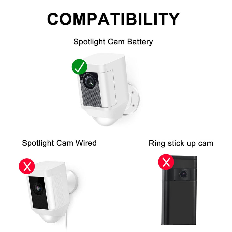  [AUSTRALIA] - Frienda Silicone Cover Skin for Ring Spotlight Battery Cam Security Camera, Sun Glare, UV Light and Weather Resistant Protected Case (White) White