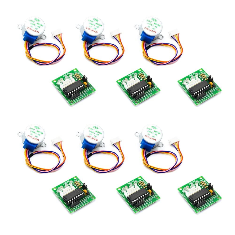  [AUSTRALIA] - SYUAB 6 PCS 28BYJ-48 ULN2003 5V Stepper Motor +ULN2003 Driver Board for DIY Kit Arduino PI PIC Raspberry Pi