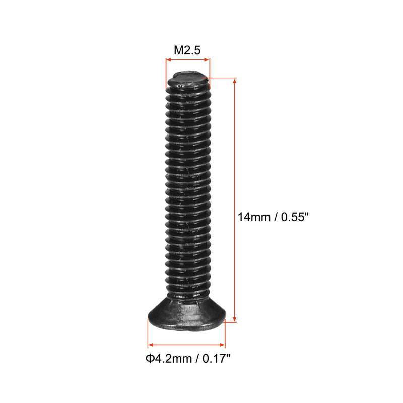  [AUSTRALIA] - uxcell M2.5 x 14mm Phillips Screw Fasteners Black for Laptop PC TV Fan Switch 350pcs M2.5x14mm