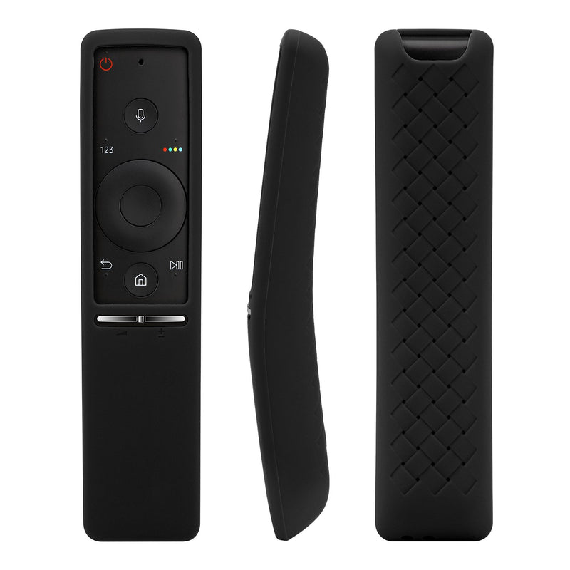 AKWOX Silicone Remote Case for Samsung BN59-01241A BN59-01242A BN59-01292A Remote Cover Shockproof Washable Remote Protector for Samsung UHD TV Remote Texture Design with Lanyard (Black) Black - LeoForward Australia